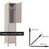Leroy Merlin Armadio spogliatoio Monoblocco-Multi P50/G in acciaio grigio/grigio L 36 x H 179.5 x P 50 cm 2 ante per interno