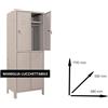 Leroy Merlin Armadio spogliatoio Monoblocco-Multi P50/H in acciaio grigio/grigio L 68 x H 179.5 x P 50 cm 4 ante per interno