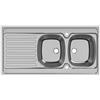 DELINIA Lavello sopratop 2 vasche in inox grigio DELINIA Kama L 60 x L 120 cm, reversibile