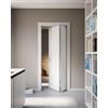 Leroy Merlin Porta interna pieghevole a libro Rimini25 in legno di abete colore bianco matrix, L 80 x H 210 cm, apertura a destra