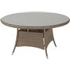 NATERIAL Tavolo da pranzo per giardino Costa Rica NATERIAL in alluminio con piano in vetro traslucido per 6 persone 140x140cm