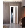 Leroy Merlin Porta interna pieghevole a libro Como25 in legno di abete colore bianco, L 80 x H 210 cm, apertura a destra