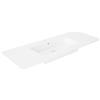VISOBATH Lavabo d'appoggio rettangolare vasca centrale Hasvuk L 121 x H 14 x P 46 cm in resina bianco opaco