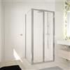 Leroy Merlin Box doccia con ingresso frontale pieghevole L 80 x H 195 cm, in vetro trasparente SP. 5 mm, profilo argento cromato Ocean