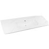 SENSEA Lavabo a incasso rettangolare vasca centrale L 121 x H 15.5 x P 46 cm in ceramica bianco lucido