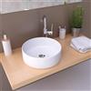 SANYCCES Lavabo da appoggio Marsala SANYCCES tondo in ceramica bianco opaco piletta non inclusa