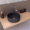 SANYCCES Lavabo da appoggio Marsala SANYCCES rettangolare in ceramica L 35.5 x H 11.5 x P 10.5 cm nero opaco piletta non inclusa