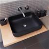 SANYCCES Lavabo da appoggio Catania SANYCCES rettangolare in ceramica L 50 x H 13.5 x P 11 cm nero opaco piletta non inclusa