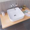 SANYCCES Lavabo da appoggio Catania SANYCCES quadrato in ceramica L 38.5 x H 13.5 x P 11 cm bianco opaco piletta non inclusa