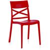 NEW GARDEN Sedia da giardino London Cross NEW GARDEN, 4 pezzi, polipropilene rosso