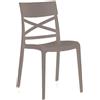 NEW GARDEN Set da 4 sedie da giardino London Cross NEW GARDEN, in polipropilene tortora