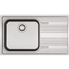 Franke Lavello integrato 1 vasca in inox argento FRANKE Smart LB L 50 x L 86 cm, sgocciolatoio a destra