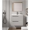 VISOBATH Mobile da bagno sospeso sotto lavabo L 60 x H 55 x P 45 cm grigio perla laccato opaco, 2 cassetti VISOBATH Mia