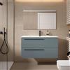 VISOBATH Mobile da bagno sospeso sotto lavabo L 100 x H 55 x P 45 cm blu laccato opaco, 2 cassetti VISOBATH Mia