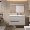 VISOBATH Mobile da bagno sospeso sotto lavabo L 100 x H 55 x P 45 cm grigio perla laccato opaco, 2 cassetti VISOBATH Mia