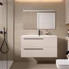 VISOBATH Mobile da bagno sospeso sotto lavabo L 100 x H 55 x P 45 cm beige laccato opaco, 2 cassetti VISOBATH Mia
