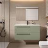 VISOBATH Mobile da bagno sospeso sotto lavabo L 100 x H 55 x P 45 cm verde laccato opaco, 2 cassetti VISOBATH Mia