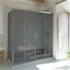 Leroy Merlin Box doccia con ingresso frontale scorrevole L 160 x H 190 cm, in vetro fumé SP. 6 mm, profilo cromato Bilbao