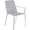 NATERIAL Sedia da giardino con braccioli Idaho NATERIAL, struttura e seduta in alluminio grigio