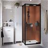 SENSEA Box doccia con ingresso frontale battente L 80 x H 190 cm, in vetro trasparente profilo nero cromato Easy