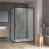 SENSEA Box doccia con ingresso frontale battente L 120 x H 190 cm, in vetro trasparente profilo nero cromato Easy