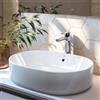 ROCA Lavabo da appoggio Domus ROCA ovale in ceramica senza foro L 55 x H 13 x P 39 cm bianco lucido piletta non inclusa