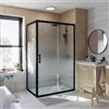 SENSEA Box doccia con ingresso frontale battente L 120 x H 190 cm, in vetro serigrafato profilo nero cromato Easy