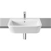 ROCA Lavabo da appoggio Domus ROCA semincasso rettangolare in ceramica L 56 x H 17 x P 40 cm bianco lucido piletta non inclusa