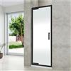 SENSEA Porta doccia battente Easy L 80 x H 190 x P 0.6 cm in vetro smerigliato profilo nero