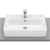 ROCA Lavabo da appoggio Domus ROCA rettangolare in ceramica con foro L 60 x H 13 x P 42 cm bianco lucido piletta non inclusa