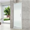 SENSEA Porta doccia battente Easy L 80 x H 190 x P 0.6 cm in vetro smerigliato profilo cromo