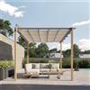 NATERIAL Pergola in alluminio effetto legno copertura mobile 3x4m - Omega NATERIAL