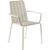 NATERIAL Sedia da giardino con braccioli Idaho NATERIAL, struttura in alluminio beige, seduta in alluminio verde