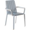 NATERIAL Sedia da giardino con braccioli Idaho NATERIAL, struttura in alluminio blu, seduta in alluminio azzurro