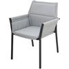 NATERIAL Sedia da giardino con cuscino grigio e braccioli Orion NATERIAL struttura in alluminio grigio, seduta in polipropilene grigio
