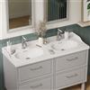 SENSEA Lavabo a incasso rettangolare doppia vasca Charm L 121 x H 20 x P 49.7 cm in ceramica bianco satinato