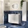 BADEN HAUS Mobile bagno sospeso con lavabo L 104 x H 70 x P 51 cm bianco opaco per vasca a sinistra Onda