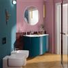 BADEN HAUS Mobile bagno sospeso con lavabo L 104 x H 70 x P 51 cm blu petrolio per vasca a sinistra Onda