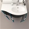 BADEN HAUS Mobile bagno sospeso con lavabo L 104 x H 70 x P 51 cm blu petrolio per vasca a destra Onda