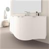 BADEN HAUS Mobile bagno sospeso con lavabo L 138 x H 70 x P 51 cm bianco opaco per vasca centrale Onda