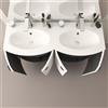 BADEN HAUS Mobile bagno sospeso con lavabo L 138 x H 70 x P 51 cm bianco opaco per doppia vasca Onda