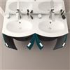 BADEN HAUS Mobile bagno sospeso con lavabo L 138 x H 70 x P 51 cm blu petrolio per doppia vasca Onda