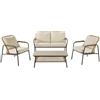 NATERIAL Salotto da giardino per 4 persone Etos NATERIAL con cuscini in poliestere beige