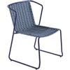 NATERIAL Sedia da giardino con braccioli Livia NATERIAL, struttura in alluminio blu, seduta in corda blu