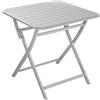 NATERIAL Tavolo da pranzo per giardino pieghevole Idaho NATERIAL struttura e superficie in alluminio grigio per 2 persone 75x75cm