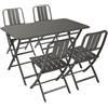 NATERIAL Tavolo da pranzo per giardino Idaho NATERIAL struttura e superficie in alluminio antracite per 4 persone 130x75cm