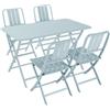 NATERIAL Tavolo da pranzo per giardino pieghevole Idaho NATERIAL struttura e superficie in alluminio per 4 persone 130x75cm