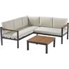 NATERIAL Salotto da giardino angolare per 5 persone beige Oris NATERIAL con cuscini in poliestere beige