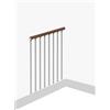 Iris Balaustra in kit IRIS Superiore in acciaio argento, corrimano in legno noce, L 102 cm fissaggio a pavimento
