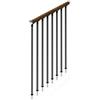 Iris Balaustra in kit IRIS Superiore in acciaio antracite, corrimano in legno noce, L 102 cm fissaggio a pavimento